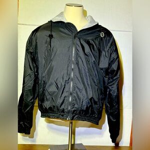 Acadia men’s XL zip black hooded wind/water resistant 100% nylon